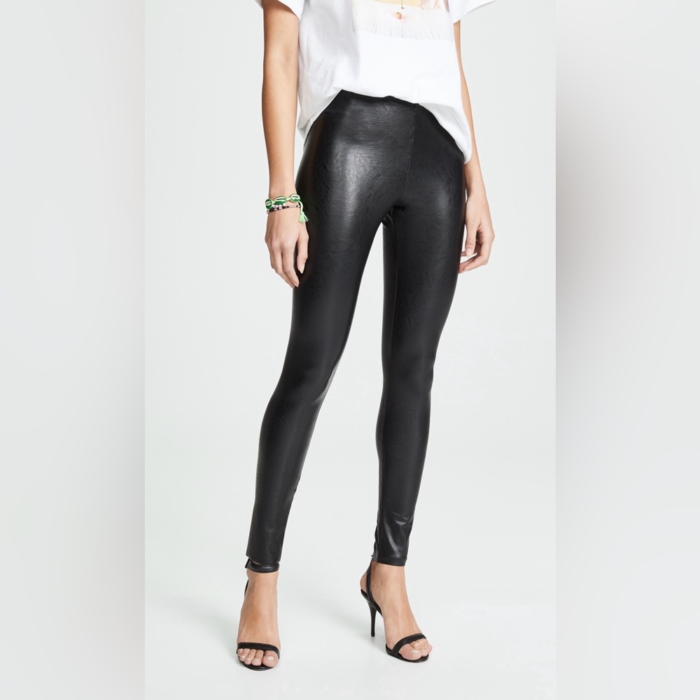 Commando Women's Black Faux Leather Leggings Size Medium